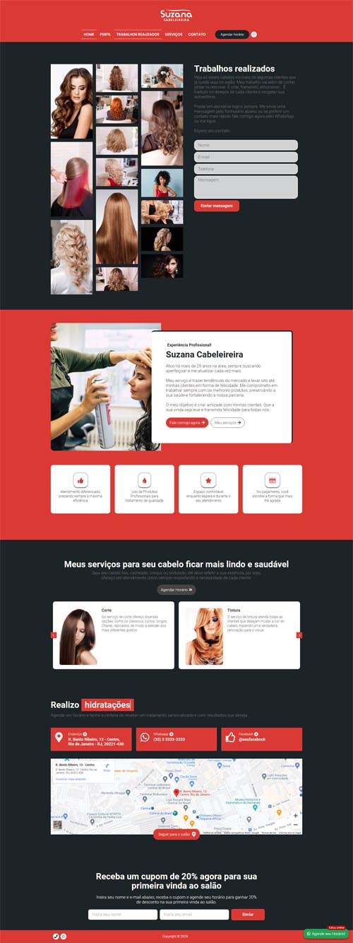 Modelo de site para cabeleireiros, depiladores, manicures, pedicures, barbeiros, salão de beleza e barbearias Modelo de site para cabeleireiros, depiladores, manicures, pedicures, barbeiros, salão de beleza e barbearias