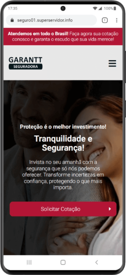 Página inicial pelo celular. Visualização perfeita em celulares, tablets e computadores.